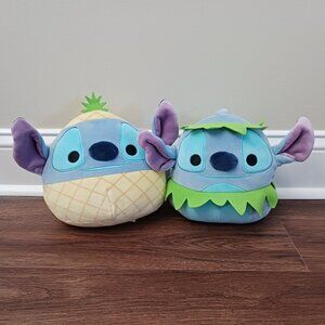 2 Squishmallow Kellytoy Plush Lot Disney Pineapple Stitch Hula 8" plush
